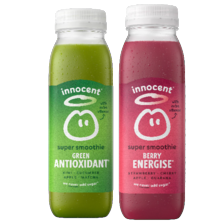 Innocent smoothie (fles à 300/750 ml,)
shot (flesje à 80 ml)
of sap (pak van 4 pakjes à 150 ml)
